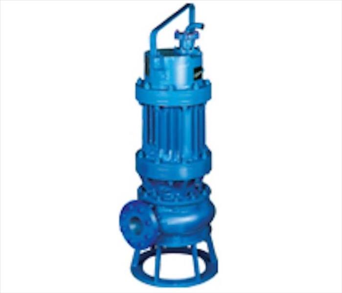 blue submersible pump iron
